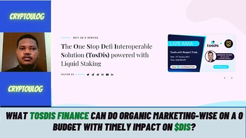 What Tosdis Finance Can Do Organic Marketing-wise On A 0 Budget With Timely Impact On $DIS?