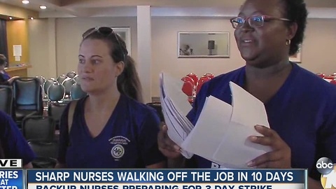 Sharp nurses walking off the job in 10 days