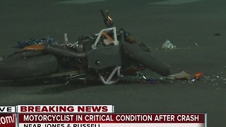 Motorcyclist in critical condition after colliding with Jeep