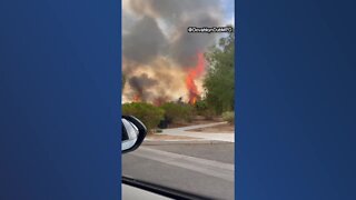 Clark County crews knock down brush fire at Sunset Park