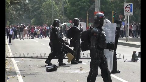 Protesters Clash With Cops In Colombia