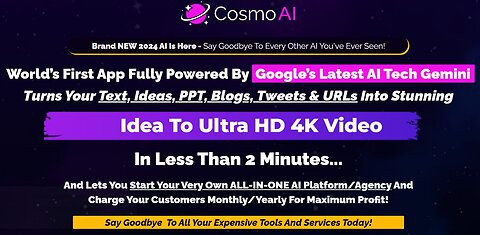 Cosmo AI Demo 🔥 WARNING 🔥 Don't Miss My Insane 🎁 BONUSES!