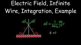 Electric Field, Infinite Wire, Integration, Example - Physics