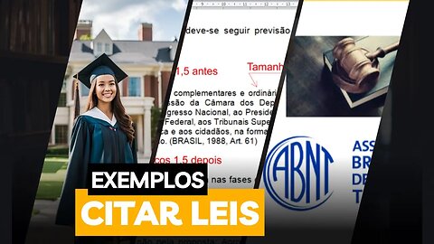 Exemplos de como citar leis no capítulo do TCC