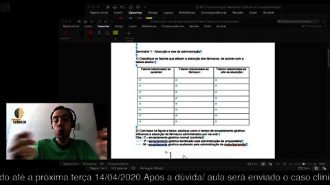 Aula de Dúvidas - Farmacocinética Parte 1