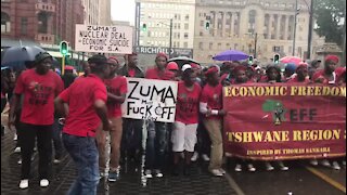 Despite rain, EFF intensifies on anti-Zuma protest (H8d)
