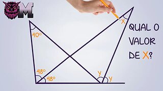 QUAIS SÃO OS VALORES DE X E Y? | Ângulos no Triângulo| Geometria Plana| DOIS MODOS DE FAZER|Matletas
