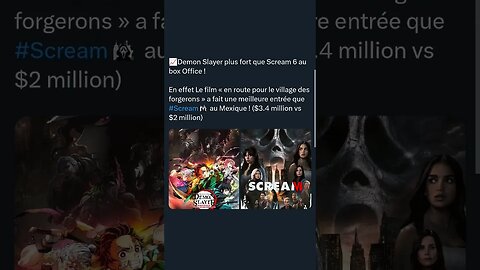 Demon Slayer plus fort que Scream 6 au box Office !