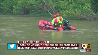 Missing teen's body recovered from Little Miami River