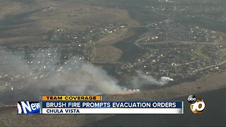 Brush fire prompts evacuation orders