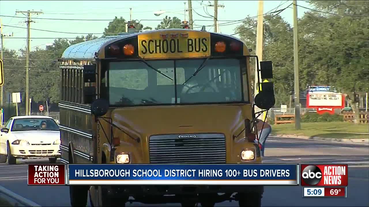 Hillsborough County Schools hiring more than 120 bus drivers