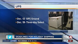 Deadlines approaching for holiday shipping