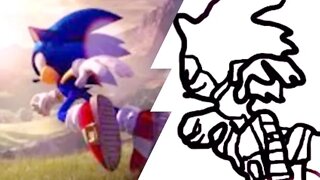 How to draw Sonic Frontiers Moving Sonic in 1 minute?