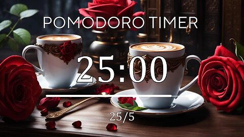 25/5 Pomodoro Technique🌹 Jazz music + Frequency for Relaxing, Studying and Working 🌹