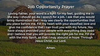 Job Opportunity Prayer (Prayer for Job Seekers)