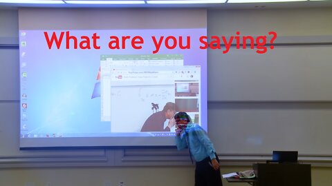 Math Professor Fixes Projector Screen (April Fools Prank)