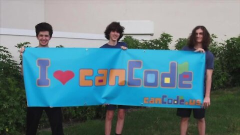 Group of high school students spreading love for technology