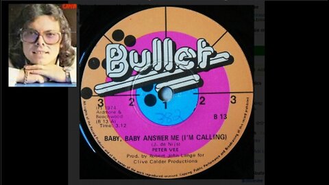 South African singer, Peter Vee, with "BABY, BABY ANSWER ME - I'M CALLING". (1974) With Lyrics.