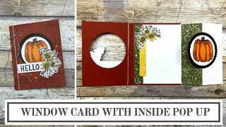 Window Card Design with Pop Up | Stampin' Up! Hello Harvest