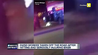 Detroit Water and Sewerage Department worker taken off the road after hitting and seriously injuring biker