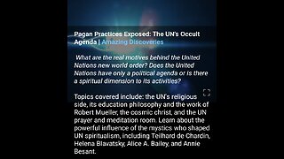 Documentary: United Nations Occult Agenda