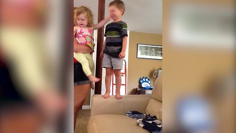 A Big Brother Gets A Slap In The Face From His Little Sister