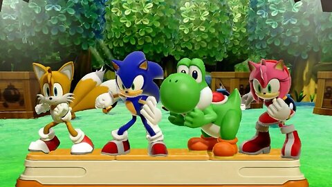Sonic, Tails, & Amy Rose in Mario Party Superstars