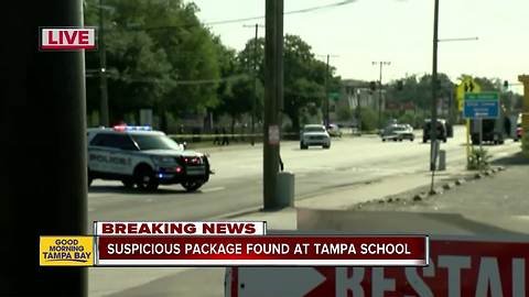 Police clear scene after suspicious package found at Tampa school