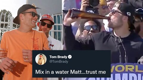 Tom Brady Gives Drunk Matthew Stafford Advice During Rams Super Bowl Parade
