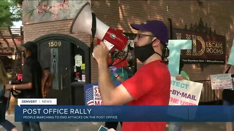 Rally in Denver to support the U.S. Postal Service