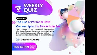 600 $ZINN Quiz Draw 25: Rise of Personal data ownership in the blockchain era