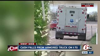 Woman describes scene along Indy highway after armored truck loses bags full of cash