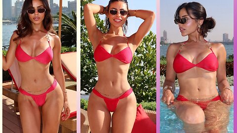 DHINA KHalil 🔴 sexy red bikini Beauty actress