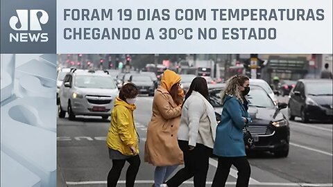 Frente fria acaba com recorde de calor no Sul