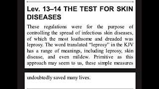 Leviticus ch 13: Leprosy and other Skin Disease are Spiritual illness? Yes. How To detect in Bible