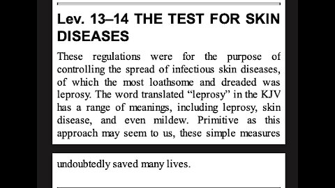 Leviticus ch 13: Leprosy and other Skin Disease are Spiritual illness? Yes. How To detect in Bible
