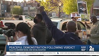 Peaceful demonstration following verdict