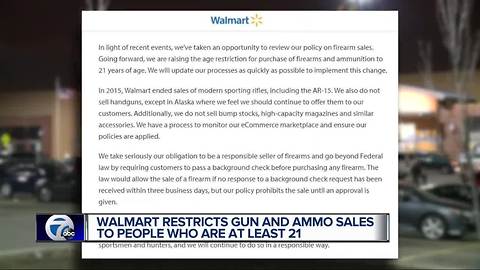 Walmart to raise minimum age to purchase a firearm