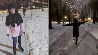 Ce sentier glacé sur la Rive-Sud de Montréal s'illumine en soirée et c'est féérique