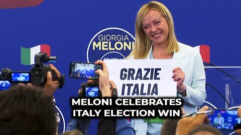 Meloni celebrates Italy election win