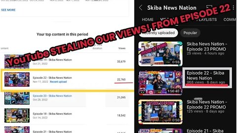 @YouTube @YouTube Creators ARE STEALING OUR VIEWS!
