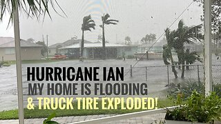 Hurricane Ian Flooding Our Home In Cape Coral & My Truck Tire Exploded #hurricaneian #capecoral