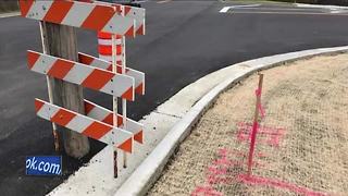 Construction mishap: AT&T telephone pole blocks part of newly-renovated Mt. Pleasant roadway