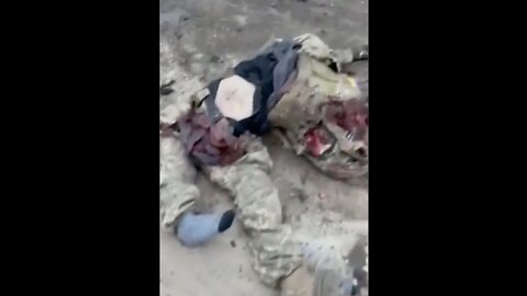 Denazified Ukrainian soldiers after direct hit by Russian tank