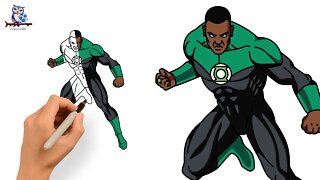 How to Draw Green Lantern John Stewart DC Comics - Art Tutorial