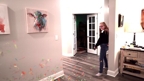 Confetti Canon in Slow Motion ~ House MESS!