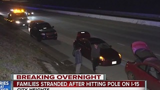 Drunk driver causes pole to fall, popping the tires of I-15 drivers