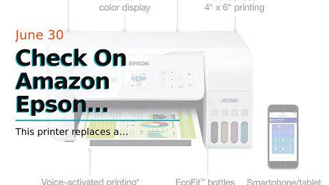 Check On Amazon Epson EcoTank ET-2720 Wireless Color All-in-One Supertank Printer with Scanner...