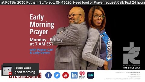 Early morning prayer with Pastor Carl & Lady Devon Mitchell and guest host Pastor Greg Young