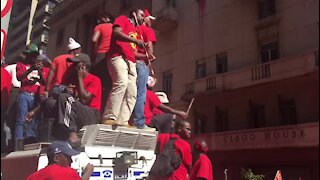 UPDATE 1 - Protesters at Saftu march mock President Ramaphosa (vb8)